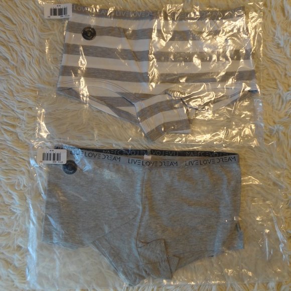 NEW Aeropostale Live Love Dream Boyshort Cotton Panties 2 Pair Pack - Picture 4 of 4